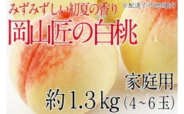 【ふるさと納税】【先行予約】CN48 訳あり家庭用白桃 匠の白桃 1.3kg(4〜6玉) |岡山県産 一宮産 みずみずしい 季節の味 旬をお届け フレ