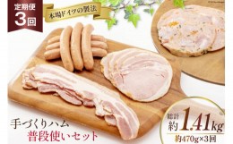 【ふるさと納税】定期便【3ヶ月連続お届け】 手づくりハム 普段使いセット 計470g×3回 総計1.41kg [デリカテッセン アーチャン 埼玉県 