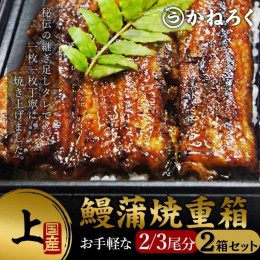 【ふるさと納税】鰻蒲焼重箱「上」2個セット 山椒・漬物付き　ギフト ウナギ 鰻 蒲焼 国産 国内産 プレゼント 誕生日 お歳暮 上田市 コシ