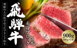 【ふるさと納税】飛騨牛 赤身 ブロック[塊] 900ｇ（300ｇ×3） 真空パック | お肉  黒毛和牛 ブランド ローストビーフ ステーキ 焼肉 焼