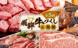 【ふるさと納税】【8月開始】定期便 飛騨牛づくし 全5回 ( すき焼き / ステーキ / 焼肉 / しゃぶしゃぶ ) 計2.1kg | 肉 5ヶ月 牛肉 豚肉 