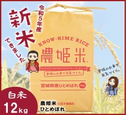 【ふるさと納税】【令和5年産】川崎町産 農姫米（ひとめぼれ）白米12kg（3kg×4袋）　【04324-0270】