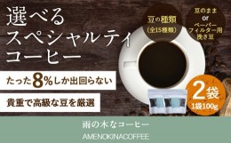 【ふるさと納税】【雨の木なコーヒー】【豆のまま】 スペシャルティコーヒー豆 2袋 ご家庭用