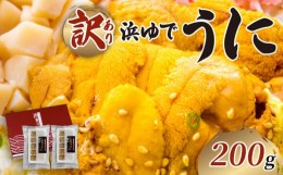 【ふるさと納税】訳あり うに 浜ゆでうに 200g（100g×2）冷凍 ミョウバン不使用 小分け キタムラサキウニ 岩手県産 三陸 【202402_東北