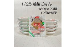 【ふるさと納税】【低たんぱく質食品】【12ヶ月定期便】 1/25 越後ごはん 180g×20個×12回 たんぱく質調整食品 バイオテックジャパン 越