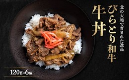 【ふるさと納税】びらとり和牛牛丼120ｇ6個 ふるさと納税 人気 おすすめ ランキング 和牛 肉 牛丼 北海道 平取町 送料無料 BRTB033