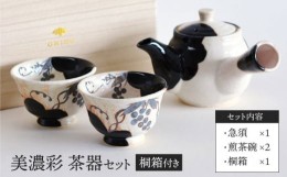 【ふるさと納税】【美濃焼】 美濃彩 茶器セット 【織部/玉山窯】 食器 湯呑み 急須 [TBI016]