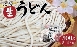 【ふるさと納税】No.407 地粉生うどん500g（3〜4人前） ／ もっちり 中太麺 麺類 埼玉県