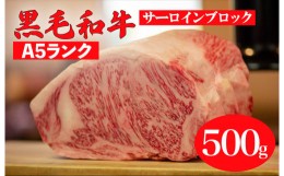 【ふるさと納税】黒毛和牛 A5ランク サーロイン ブロック 500g (ステーキ用ソース・スパイス付)  和牛 冷蔵 ブロック肉 牛肉 ステーキ肉 