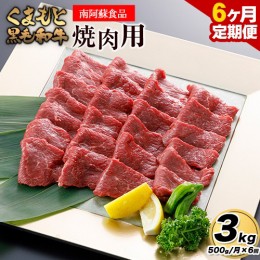 【ふるさと納税】【6ヶ月定期便】くまもと黒毛和牛 焼肉用 500g 計3kg《お申し込み月の翌月から出荷予定》 南阿蘇食品