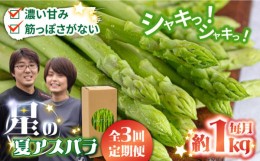 【ふるさと納税】【3回定期便】【星のアスパラ】夏のグリーンアスパラガス 約1kg / アスパラ 野菜 / 南島原市 / ほしのYA [SEY014]