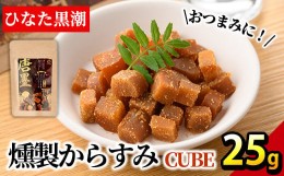 【ふるさと納税】”ひなた舎”燻製からすみCUBE(25g)カラスミ 魚卵 珍味 常温 保存 おつまみ ボラ【B-18】【SA・Te黒潮】