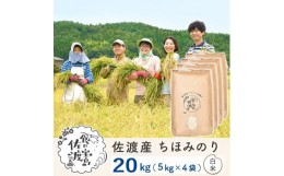 【ふるさと納税】佐渡島産 ちほみのり 白米20kg(5kg×4袋）【令和5年産】〜農薬5割減〜