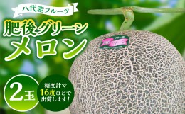 【ふるさと納税】【先行予約】 八代産フルーツ☆肥後グリーンメロン(2玉) 【2024年5月下旬より発送】