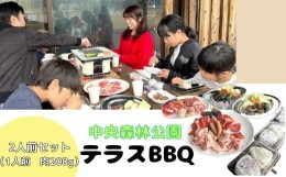 【ふるさと納税】[?5311-1017]中央森林公園 テラスBBQ 2人前セット (1人前 肉200g) ランチ 手ぶら お手軽 バーベキュー