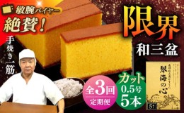 【ふるさと納税】【全3回定期便】 長崎カステラ 琴海の心 0.5号(5切)×5本 長崎市/琴海堂 [LBN016]