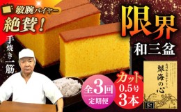 【ふるさと納税】【全3回定期便】 長崎カステラ 琴海の心 0.5号(5切)×3本 長崎市/琴海堂 [LBN019]