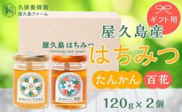 【ふるさと納税】【ギフト用】屋久島産 はちみつ（たんかん・百花）120g×2個＜久保養蜂園 屋久島ファーム＞