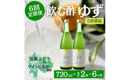 【ふるさと納税】＜毎月定期便＞飲む酢のイメージを変える!ドリンクビネガーゆず(5倍濃縮)720ml×2本全6回【4012020】