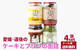 【ふるさと納税】[セットC] みかん,抹茶,ティラミス,トリプルチョコ  愛媛・道後のケーキとプリンの缶詰 4個 | 高級 スイーツ 詰め合わせ