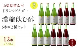 【ふるさと納税】ドリンクビネガー（ゆず・ぶどう 720ml）各6本セット 182-014