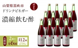 【ふるさと納税】【6回定期便】ドリンクビネガー（ぶどう720ml）12本セット ※ぶどう×2本を6回お届け 182-022