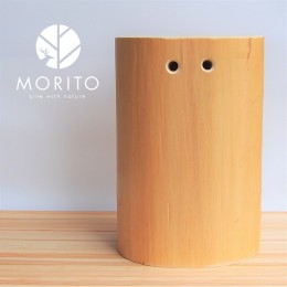 【ふるさと納税】(2)MORITOブランド　森の丸太スツール＜ヒノキ持ち手付き／磨き丸太仕上げ＞　オットマン 椅子