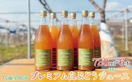 【ふるさと納税】[No.5657-3907]プレミアム白ぶどうジュース（720ml×6本）《佐藤果樹園》