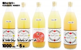 【ふるさと納税】[No.5657-3904]すりおろし りんごジュース5本セット（1000ml×5本）《楠わいなりー》