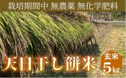 【ふるさと納税】[?5311-0990]米 古代米 もち米 玄米 5kg 栽培期間中 無農薬 無化学肥料 天日干し餅米 モチ米 餅米 お米 こめ コメ 三原