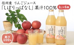 【ふるさと納税】信州産 りんごジュース 「しぼりっぱなし」 果汁100％ (1L×6本)