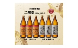 【ふるさと納税】大分むぎ焼酎　二階堂3本と速津媛3本25度(900ml)6本セット【1494107】