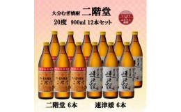 【ふるさと納税】大分むぎ焼酎　二階堂6本と速津媛6本20度(900ml)12本セット【1494113】