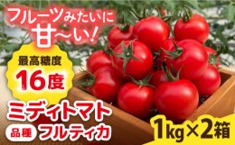 【ふるさと納税】＼期間限定／ フルティカ 2kg (1kg×2箱) 糸島市 / かわぞえ農園 [AAM006] トマト フルーツトマト