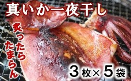 【ふるさと納税】北三陸産 真イカの一夜干し 3枚入り×5袋 いか一夜干し いか イカ焼き イカ飯 BBQ イカゲソ