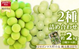 【ふるさと納税】【ふるさと納税】【2024年発送】備前市産　シャインマスカットと桃太郎ぶどうの詰め合わせ 約2kg (2種3〜4房）