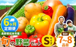 【ふるさと納税】【定期便6回】子育て農家の野菜セット（Sサイズ）農薬・化学肥料不使用 | 長野県 松本市