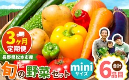 【ふるさと納税】【定期便3回】子育て農家の野菜セット（miniサイズ）農薬・化学肥料不使用 | 定期便 無農薬 野菜 やさい 長野県 松本市 