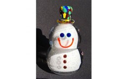 【ふるさと納税】千葉県横芝光町産　ガラス雪だるま/SnowMan サイズ:H約90mm×W約55mm【1095152】