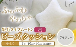 【ふるさと納税】ムートン ビーズクッション 星 アイボリー 40cm × 40cm 1個 有限会社クラフトワークス 《30日以内に出荷予定(土日祝除