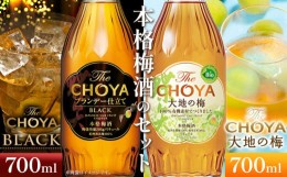 【ふるさと納税】The CHOYA BLACK 700ml The CHOYA 大地の梅 700ml 計2本 セット 飲み比べ 羽曳野商工振興株式会社《30日以内に出荷予定(