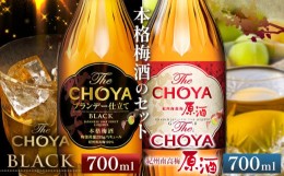 【ふるさと納税】The CHOYA BLACK 700ml The CHOYA 紀州南高梅原酒 720ml 計2本 セット 飲み比べ 羽曳野商工振興株式会社《30日以内に出