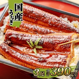 【ふるさと納税】K2395 国産 うなぎ 蒲焼き 境町秘伝のタレ 4度焼きあげ 3尾 計390g以上 簡易包装 タレ 山椒 付き