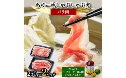 【ふるさと納税】あぐー豚しゃぶしゃぶ肉(バラ肉)250g×2パック　タレ付【1026492】