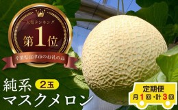 【ふるさと納税】【定期便３ヶ月】純系マスクメロン２玉【最高級】：７〜９月発送分