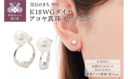 【ふるさと納税】K18WGダイヤ、アコヤ真珠イヤリング 【EA-1188】