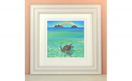 【ふるさと納税】栗乃木ハルミ版画額装品「honu3」【1334232】