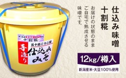 【ふるさと納税】20-10仕込み味噌（十割糀）12kg【ご自宅でお手軽熟成】新潟産の米と大豆100％使用（五十嵐こうじ屋）