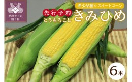 【ふるさと納税】〈2024年度配送分〉とうもろこし「きみひめ」 6本（2024年6月上旬〜下旬にかけて順次配送予定）