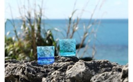 【ふるさと納税】【RYUKYU GLASS WORKS 海風】seaモールロックグラス（2色セット）